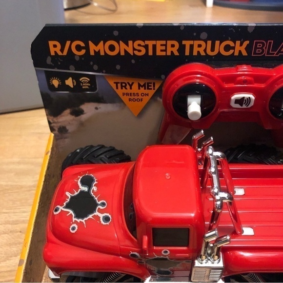 RC Monster Truck Blaze Red NEW Remote Control Car Toy Kids - Picture 5 of 7